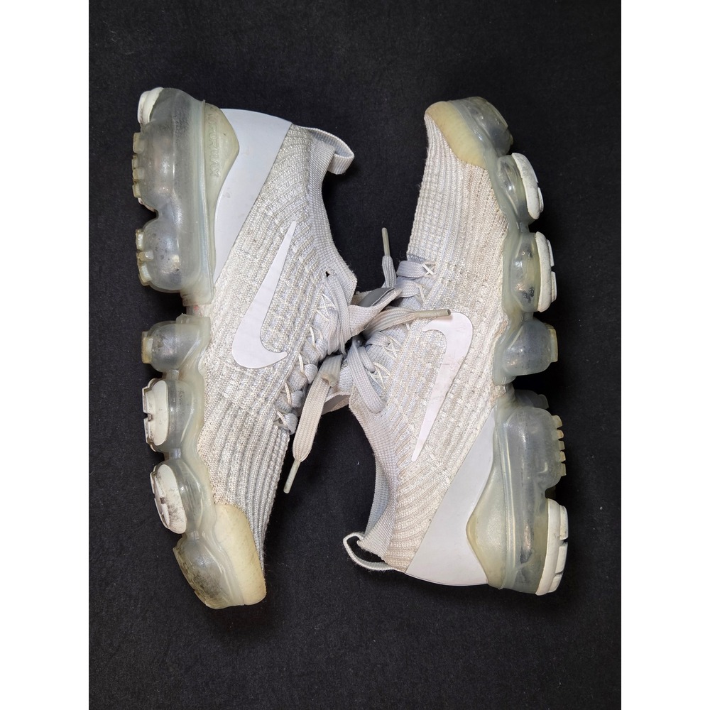 Nike Air VaporMax Flyknit 3.0 Platinum White Running Shoes AJ6910-100 Womens 5.5